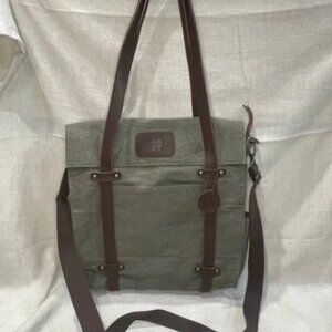 Notre Dame EUC++ Olive Green Canvas & Leather Relaxed Carry All Bag